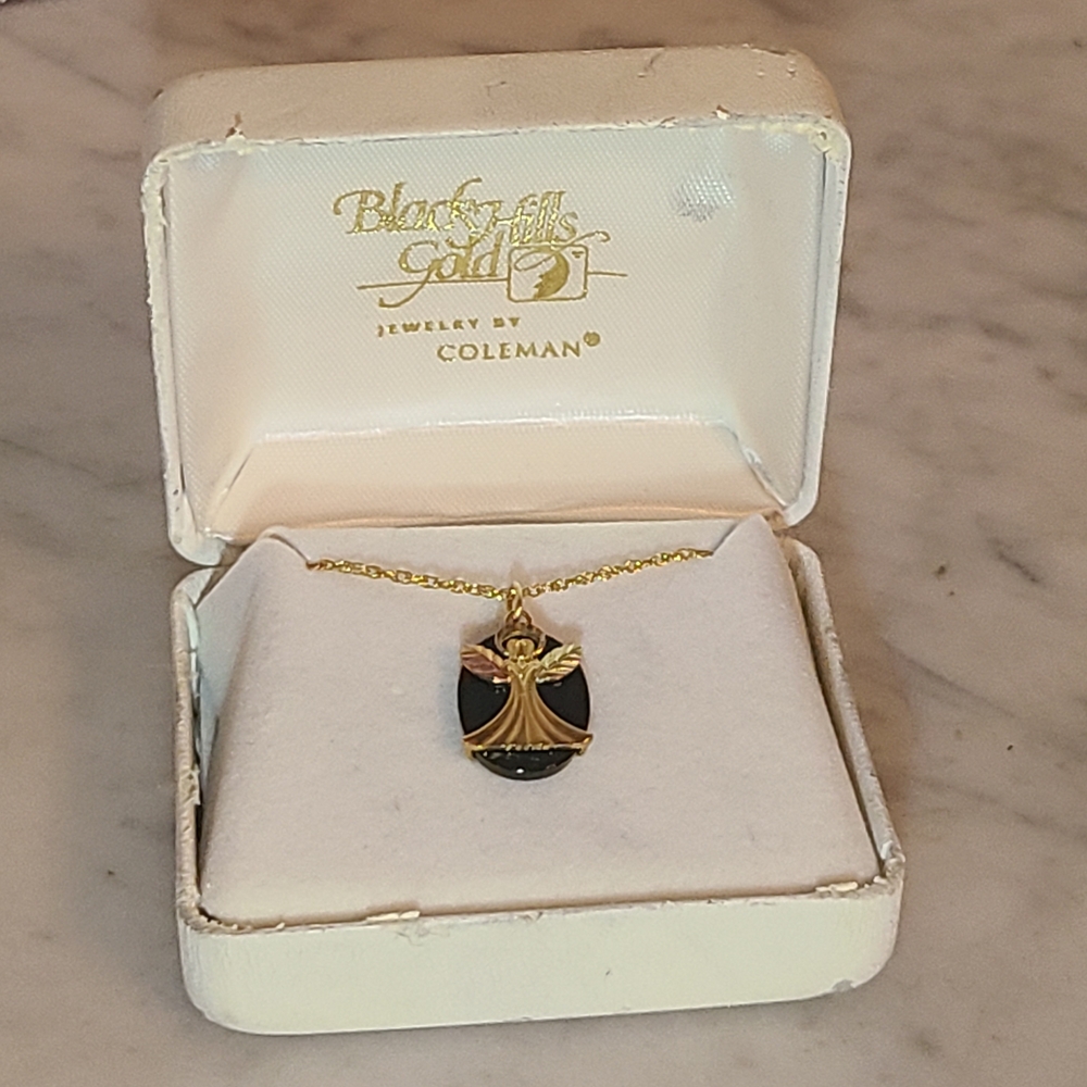 Black Hills Gold Angel Pendant Necklace by Coleman